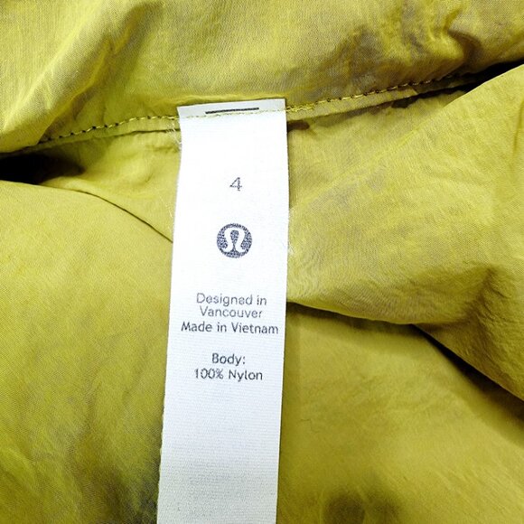 Lululemon Women's Yellow Pear Evergreen 3/4-Zip Windbreaker Anorak Jacket Sz 4 - Picture 9 of 11